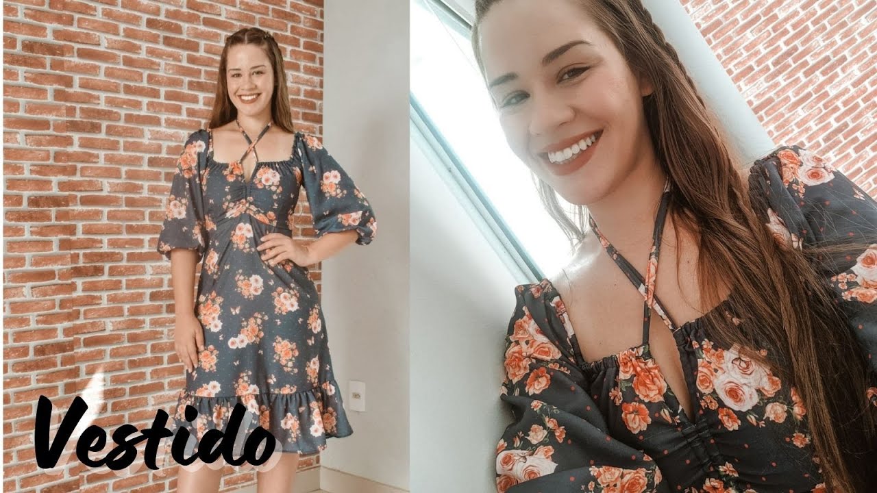VESTIDO LINDO E ELEGANTE COM DETALHE NO DECOTE - CORTE E COSTURA | ELLEN BORGES