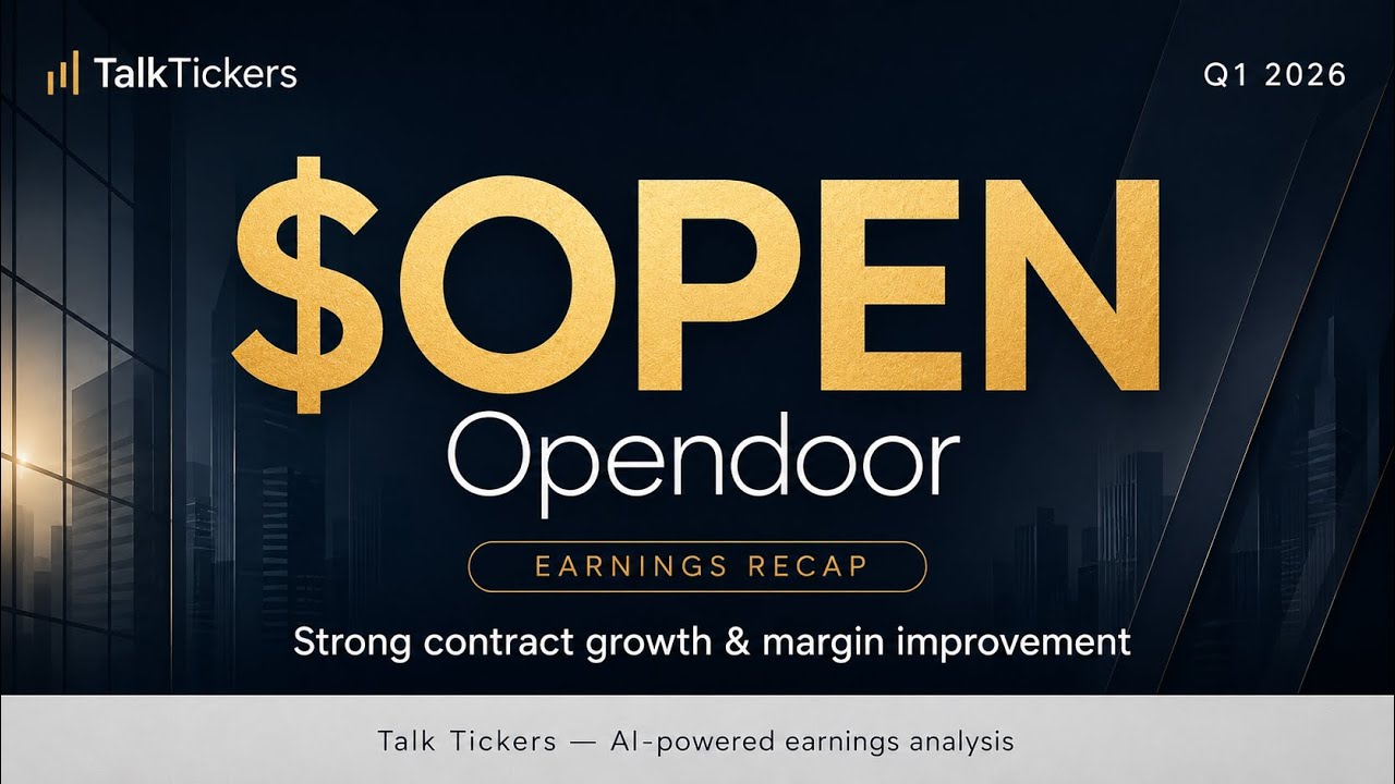 Opendoor Q1 2026 Earnings: Faster Growth & AI-Driven Real Estate Revolution
