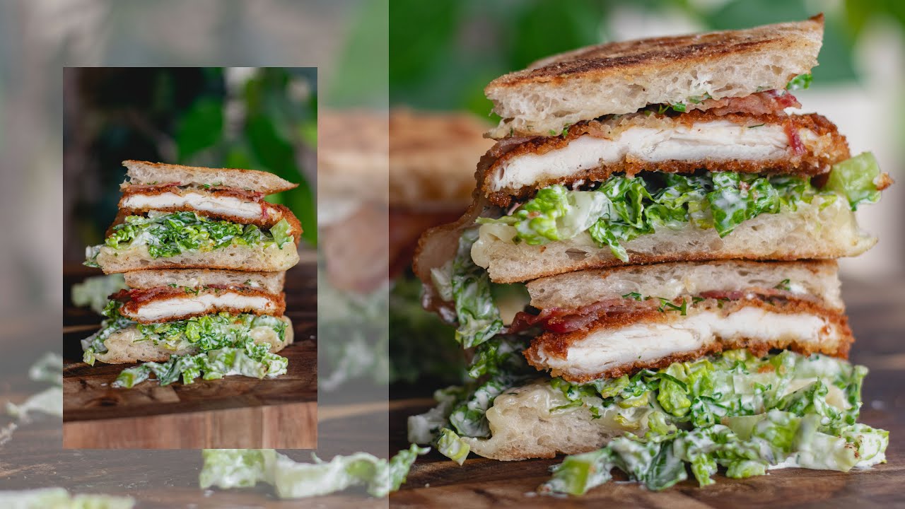 Crispy Chicken Panko Sandwich with Bacon and Homemade Ranch Sauce