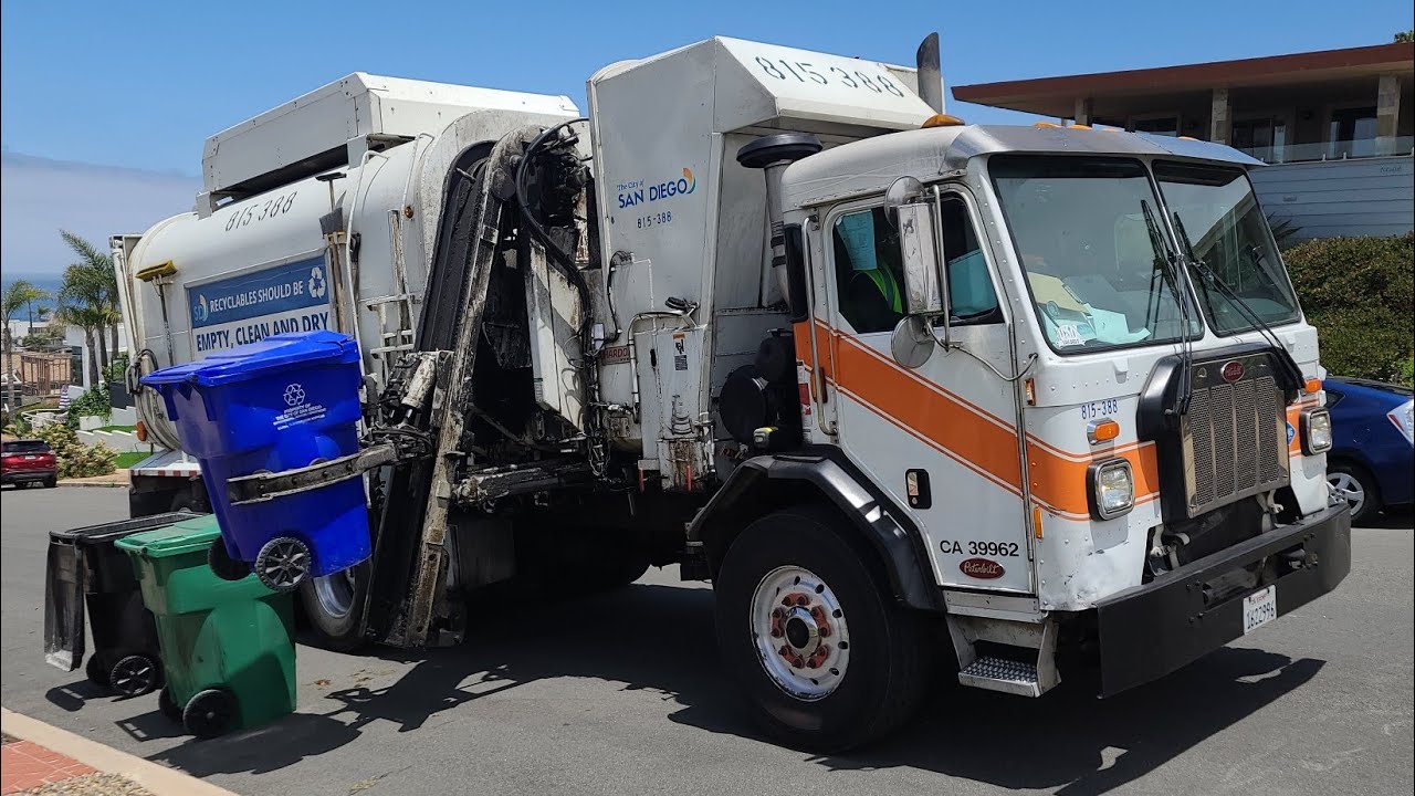ESD Peterbilt 520 Amrep ASL Garbage Truck On San Diego Recycling!!!!!