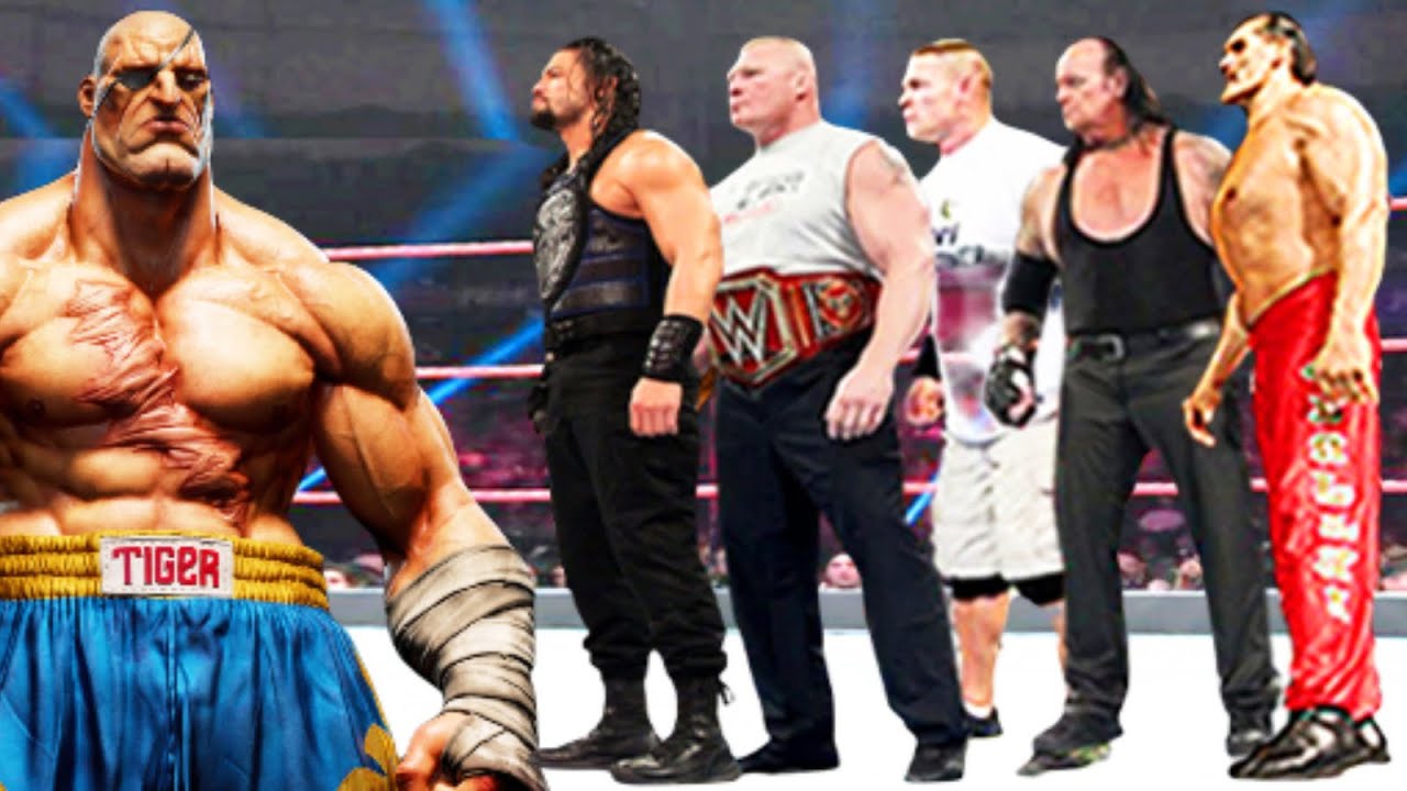 SAGAT vs Roman Reigns, The Great Khali, Brock Lesnar, The Undertaker & John Cena