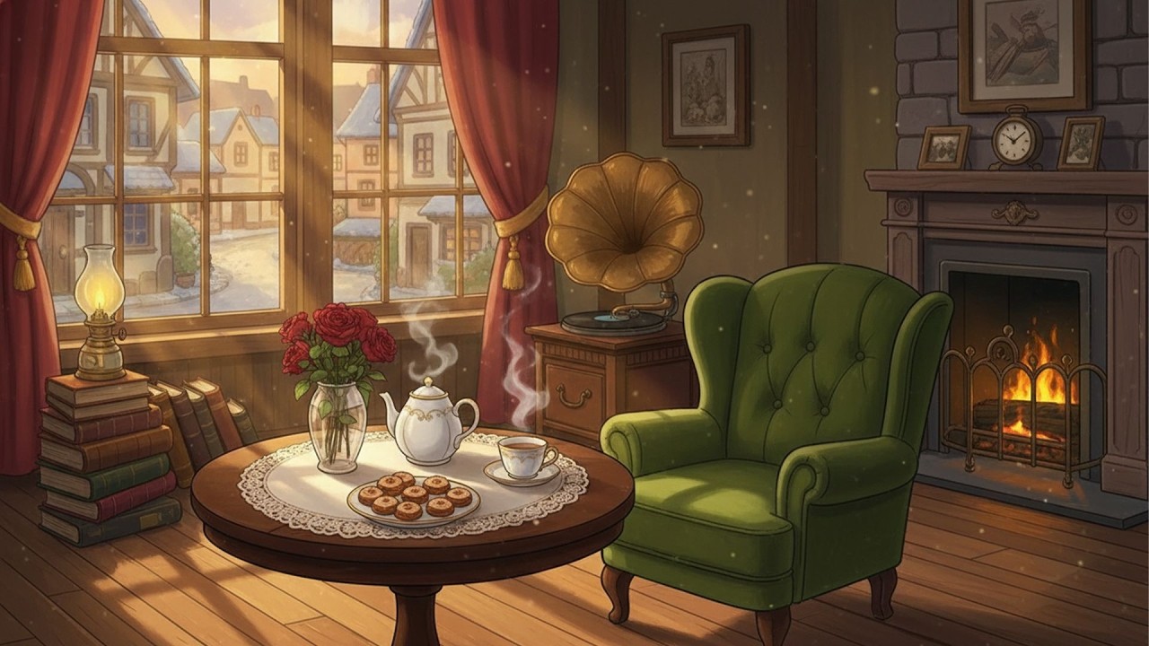 Vintage Winter Jazz Playing in Another Room | Nostalgic 1940s Room Ambience