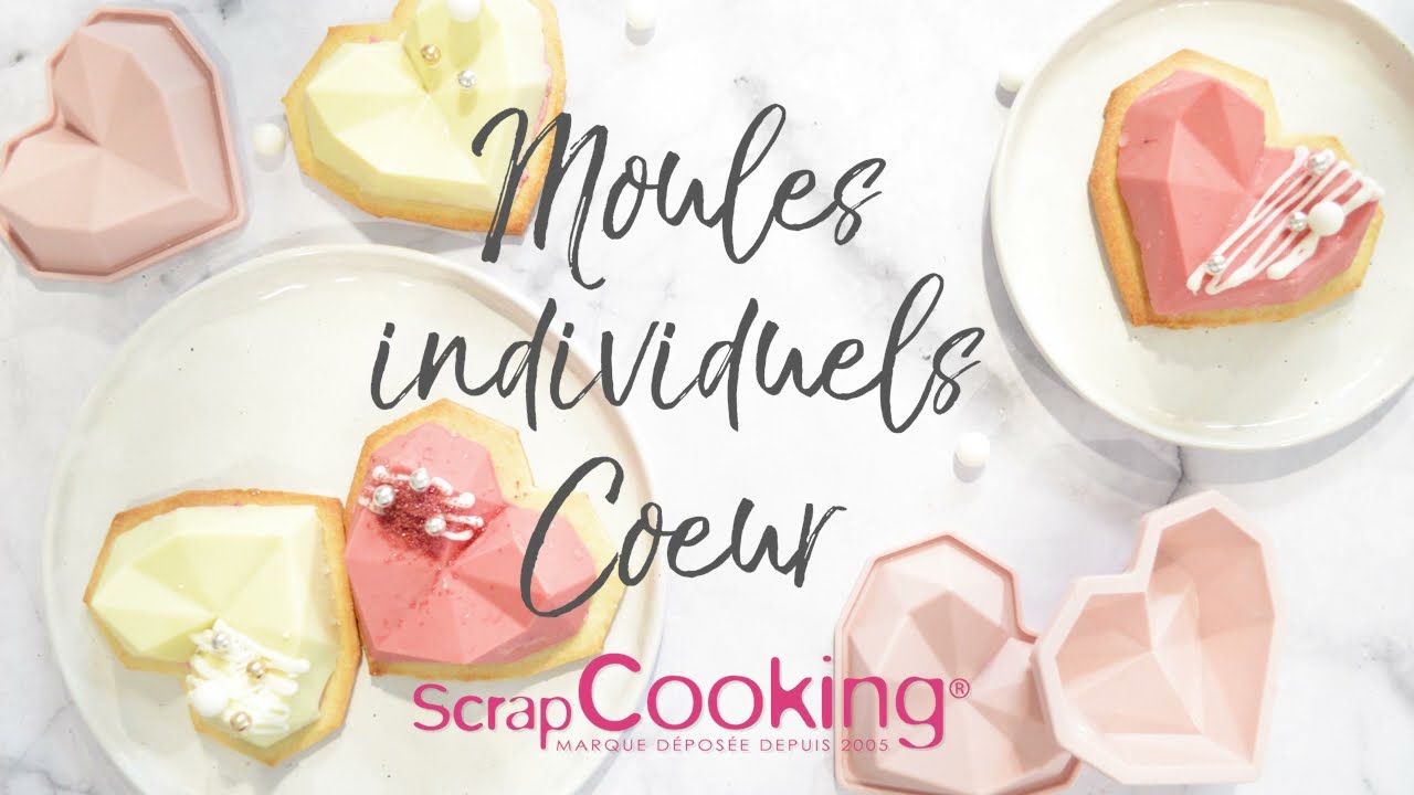 RECETTE - C&oelig;urs coque chocolat mousse framboise - SCRAPCOOKING&reg;