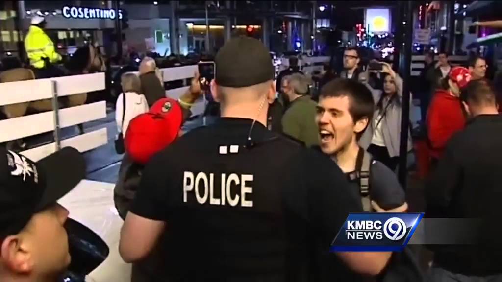 KCPD use pepper spray on some protesters outside Trump rally