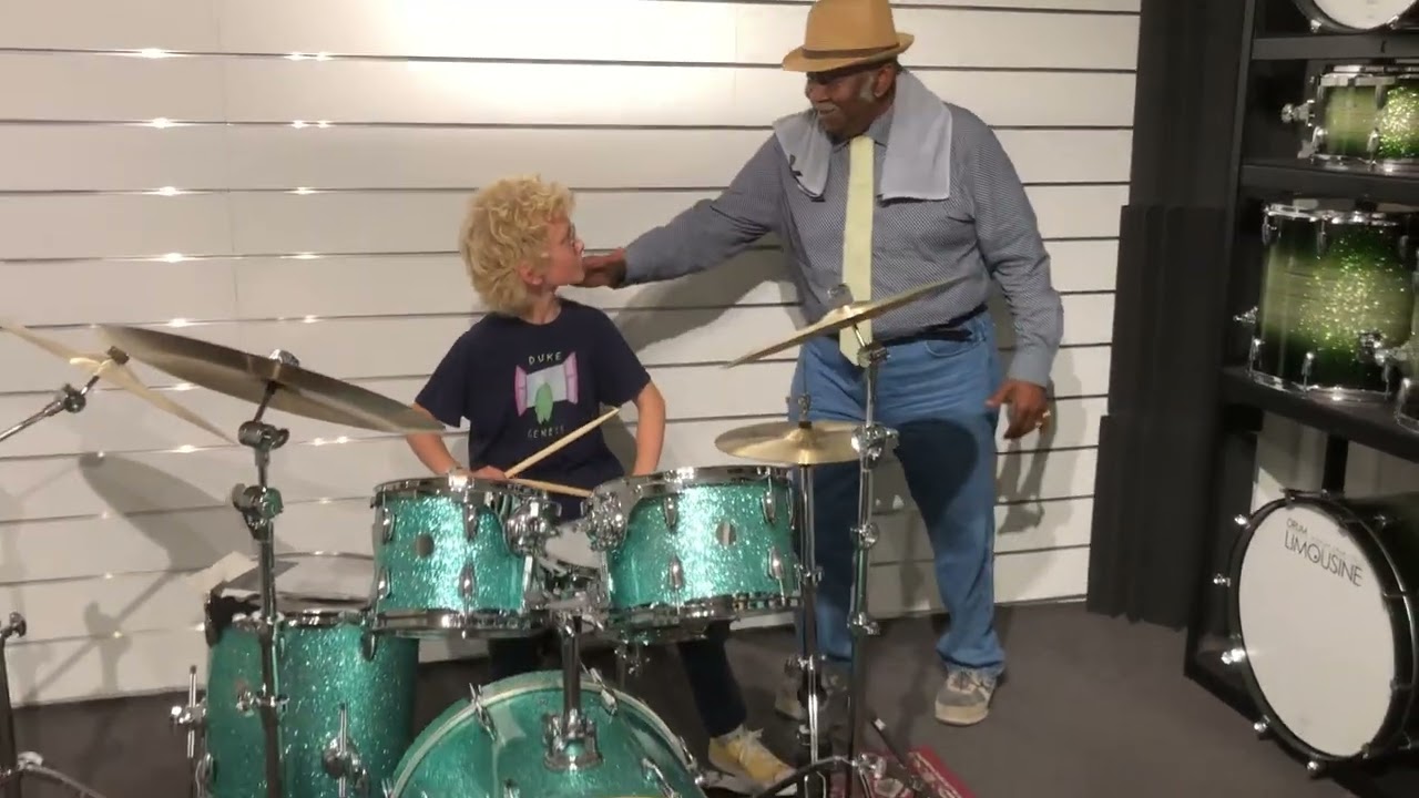 Bernard Pretty Purdie educating young drummer Daniel Sørensen 11 years old.