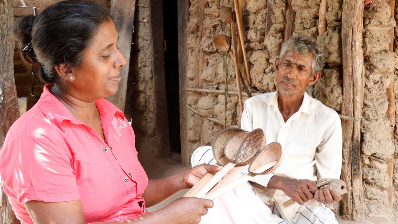 Coconut Shell spoon...our traditional handicraft.....village kitchen recipe