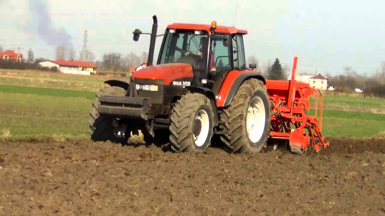 Wiosna 2014 - Siew Jęczmienia (New Holland M135 + siewnik KUHN LOGISEME M3000