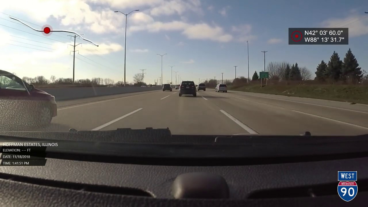 Jane Addams Memorial Tollway Westbound (I-90 WB), I-190 to U.S. 20 (Hampshire, IL) | VirtualRoad