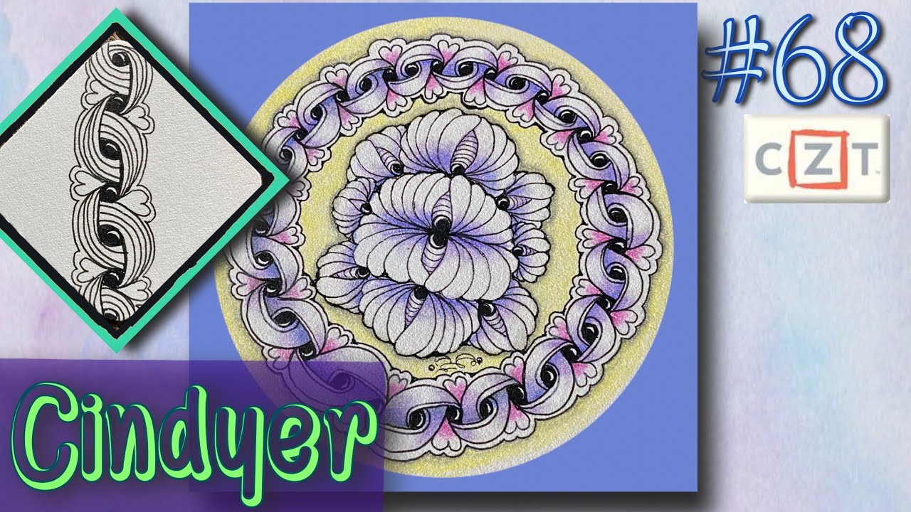 CINDYER || Easy Zentangle ® Patterns || Day 68 || 100 Days of Zentangle 2020