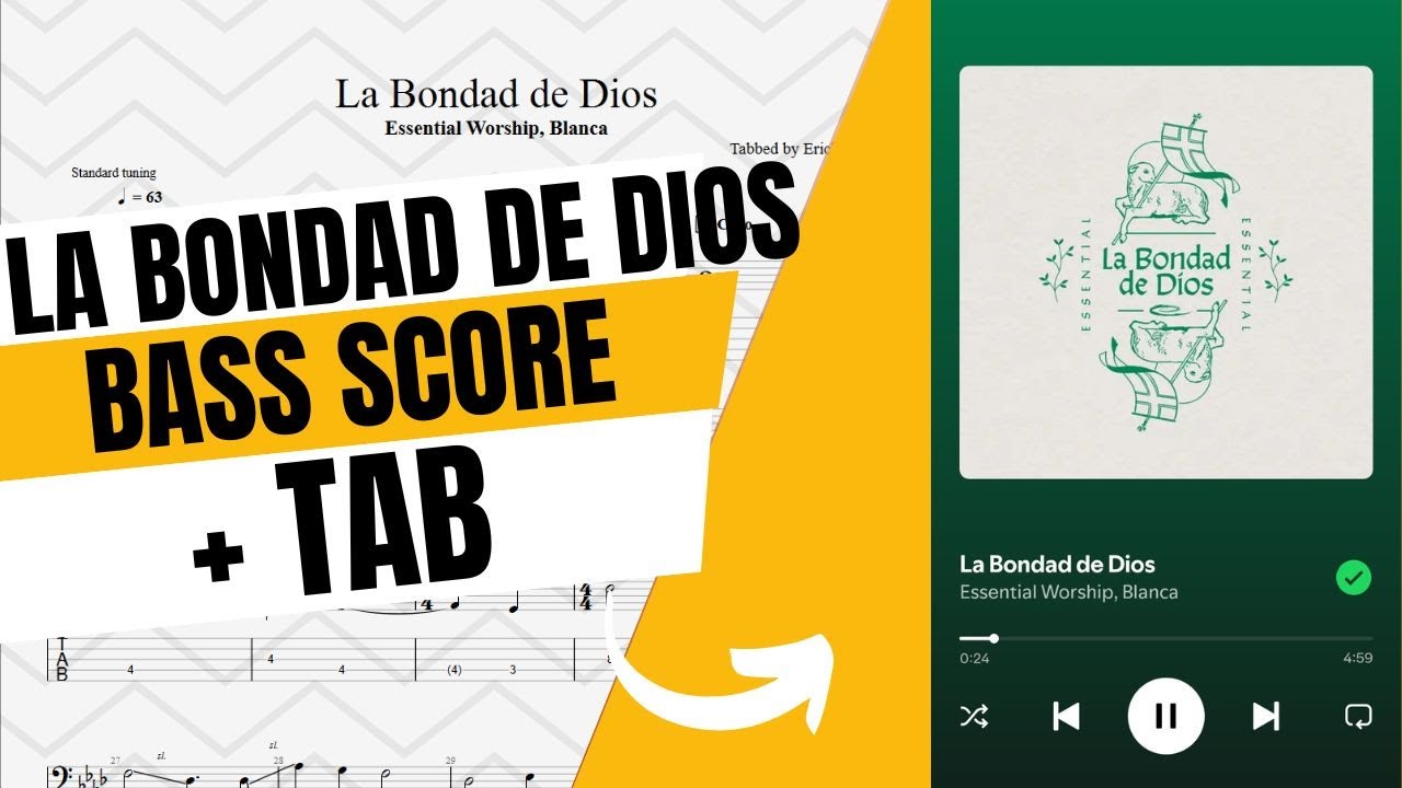 La Bondad de Dios - Essential Worship, Blanca | Bass Score + Tab