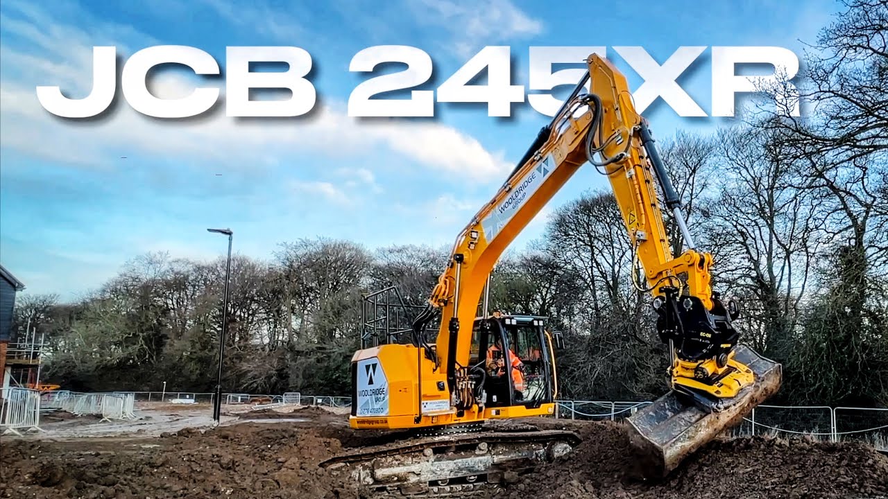 JCB 245XR excavator with Engcon Tilt Rotator | 4K