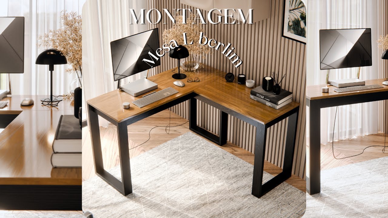 Montagem Mesa escrivaninha em L