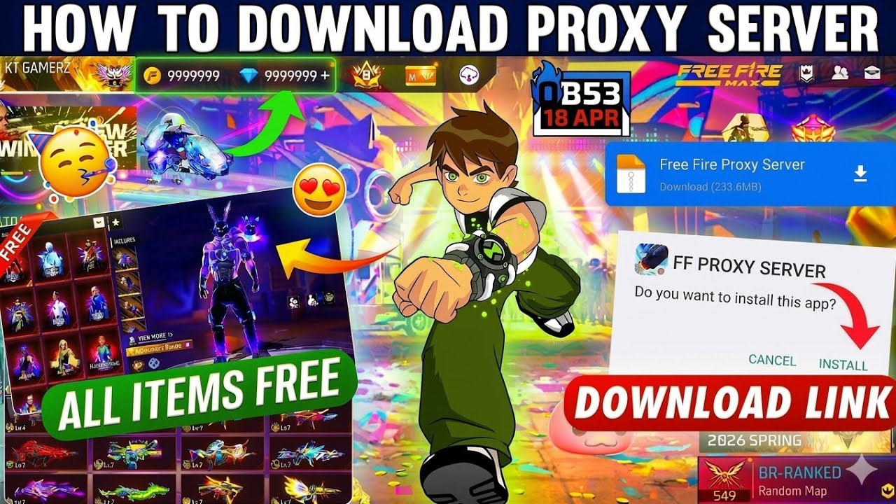 FF Proxy Server: Get All Items Free 😍 (OB53 New Update)