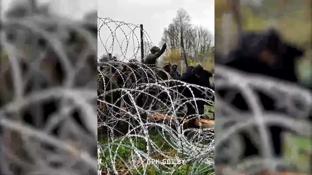Migranten st&uuml;rmen Grenze zu Polen