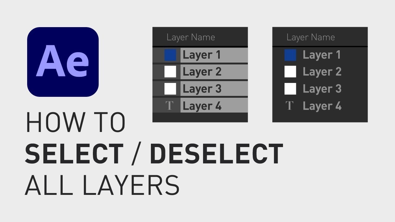 How to deselect all layers in After Effects