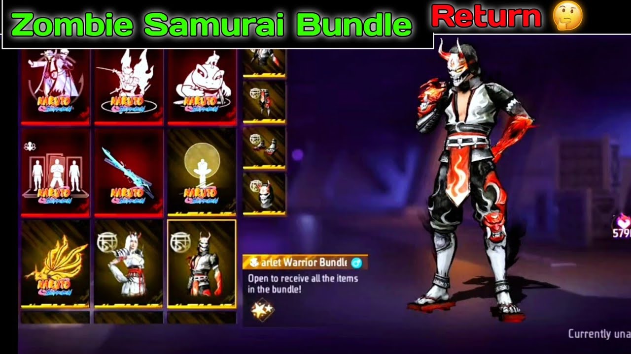 Zombie Samurai Bundle Return 🔥Bloodmoon Event 😍😘 Free Fire new event 