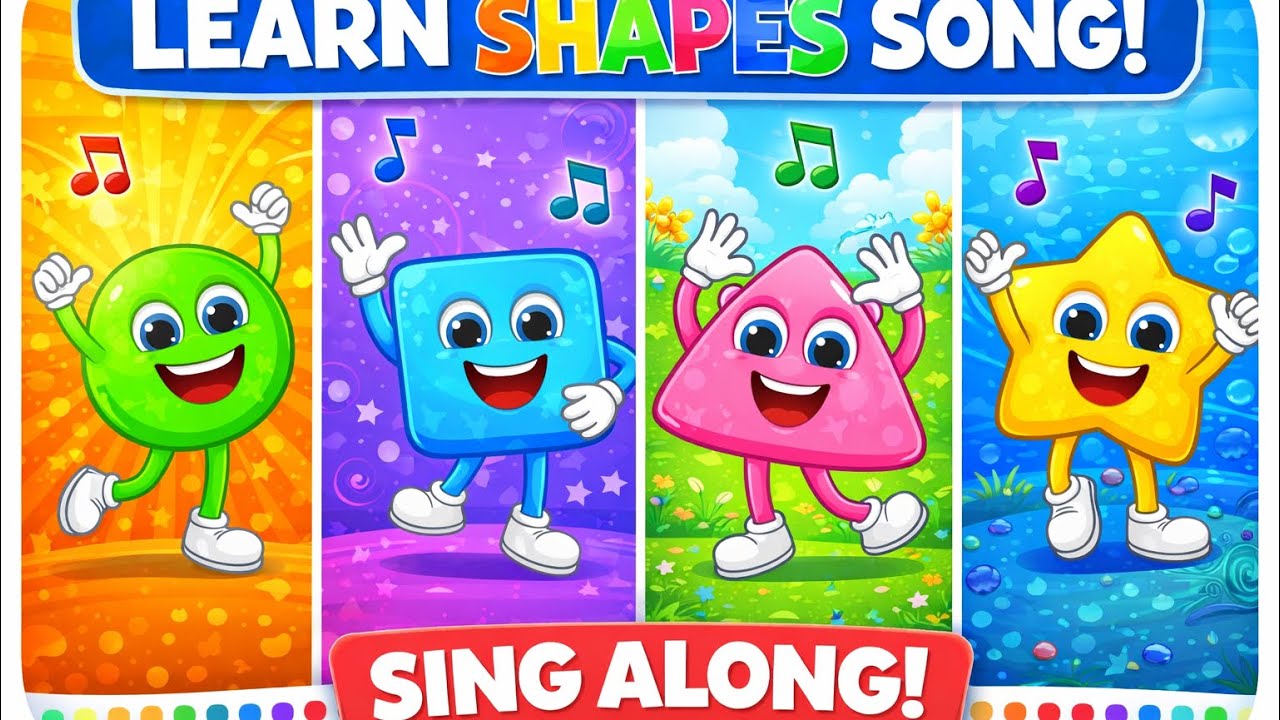Shapes Song for Kids | Learn Shapes Song | Toddler Learning Nursery Rhyme