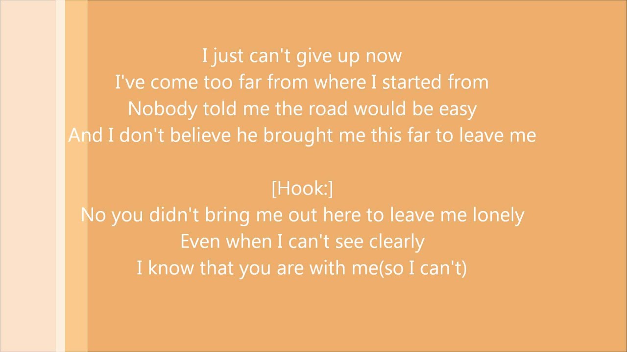 Mary Mary Can't Give Up Now Lyrics