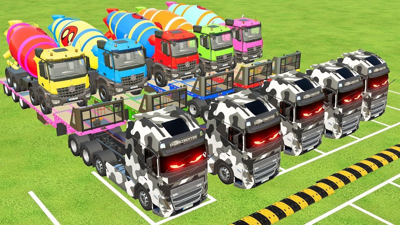 VOLKSWAGEN, FORD, DACIA POLICE CARS & MERCEDES FIRE TRUCK VEHICLES TRANSPORTING ! FS22 #55