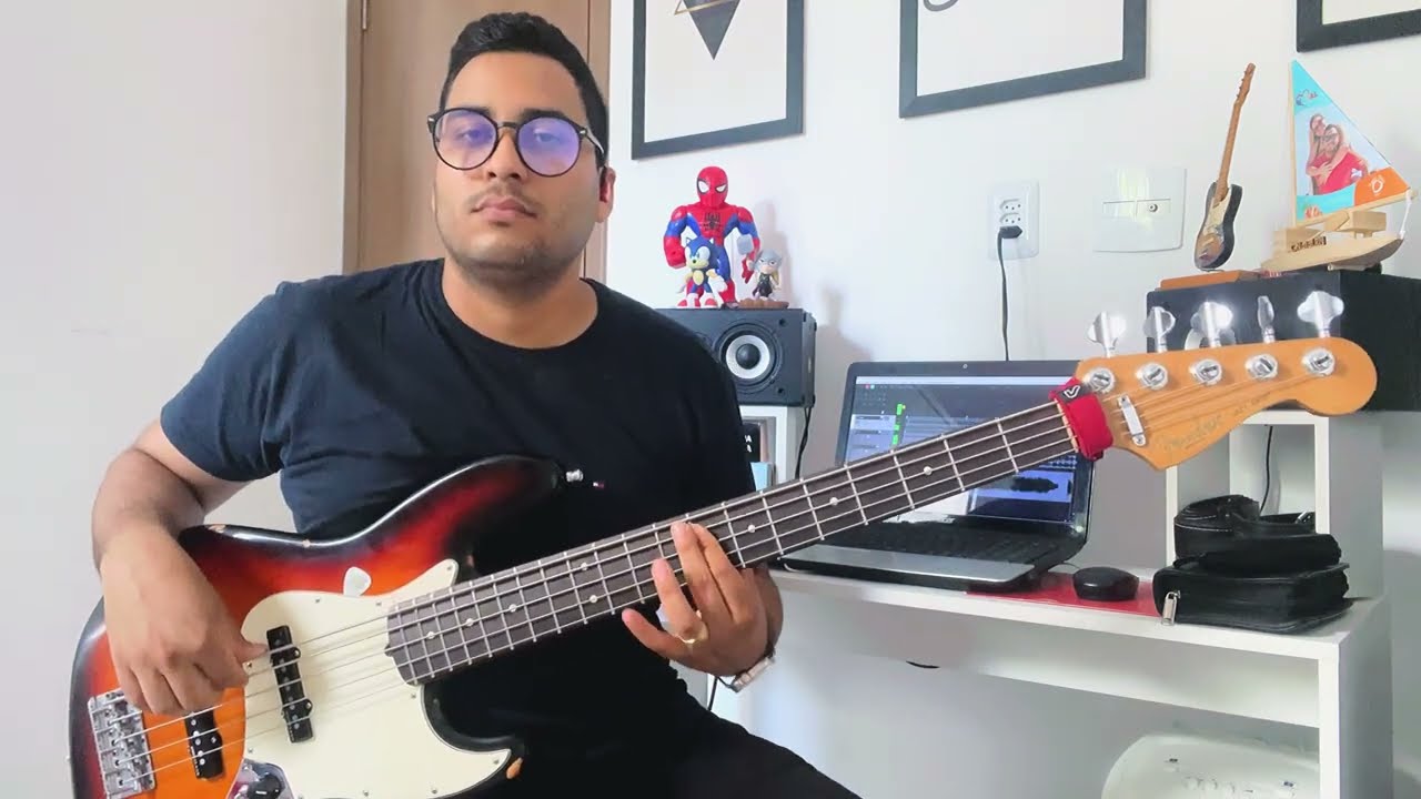 ALÉM DO RIO AZUL - SOM & LOUVOR  || BASS COVER - André Gabriel @BandaSomeLouvor #bass #somelouvor