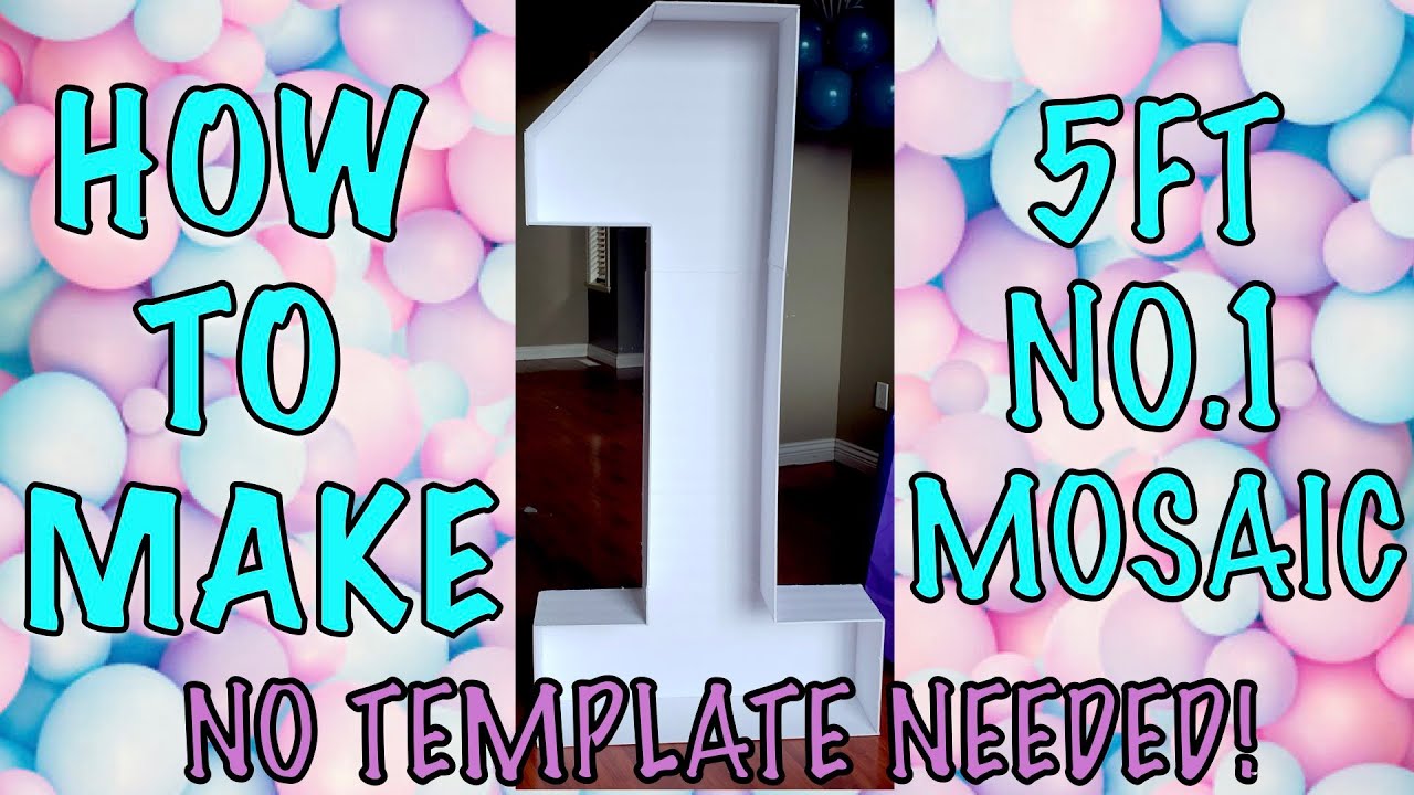 Balloon Mosaic Number 1. 5ft. tall DIY No template needed! Part 2