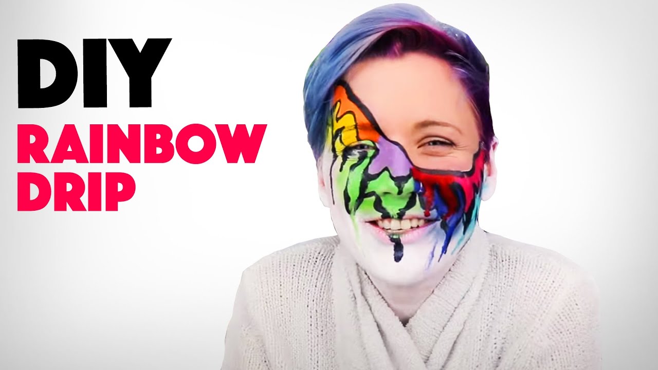 DIY Rainbow Drip Makeup
