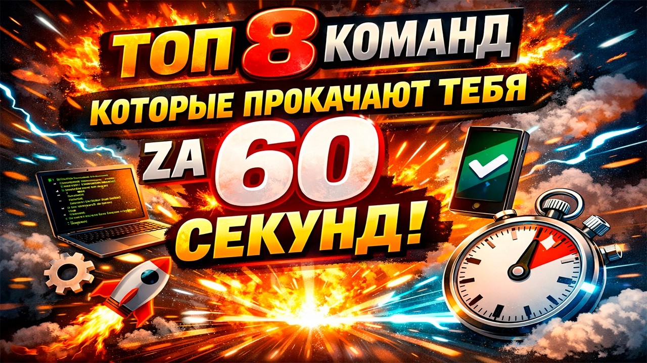 ТОП 8 полезных команд, которые прокачают тебя за 60 секунд. #windows #lifehacks #топ