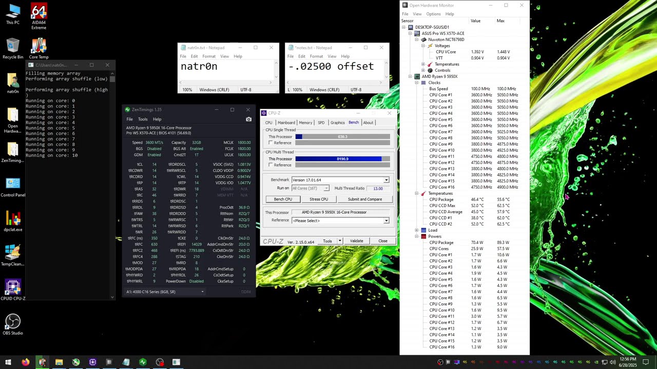 Ryzen 5950x EcoMode Undervolt Testing 1 
