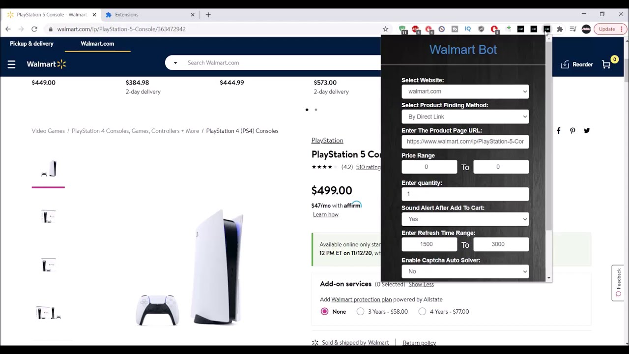 PlayStation 5 Amazon & Walmart Bot | PS5 Purchase Bot Download
