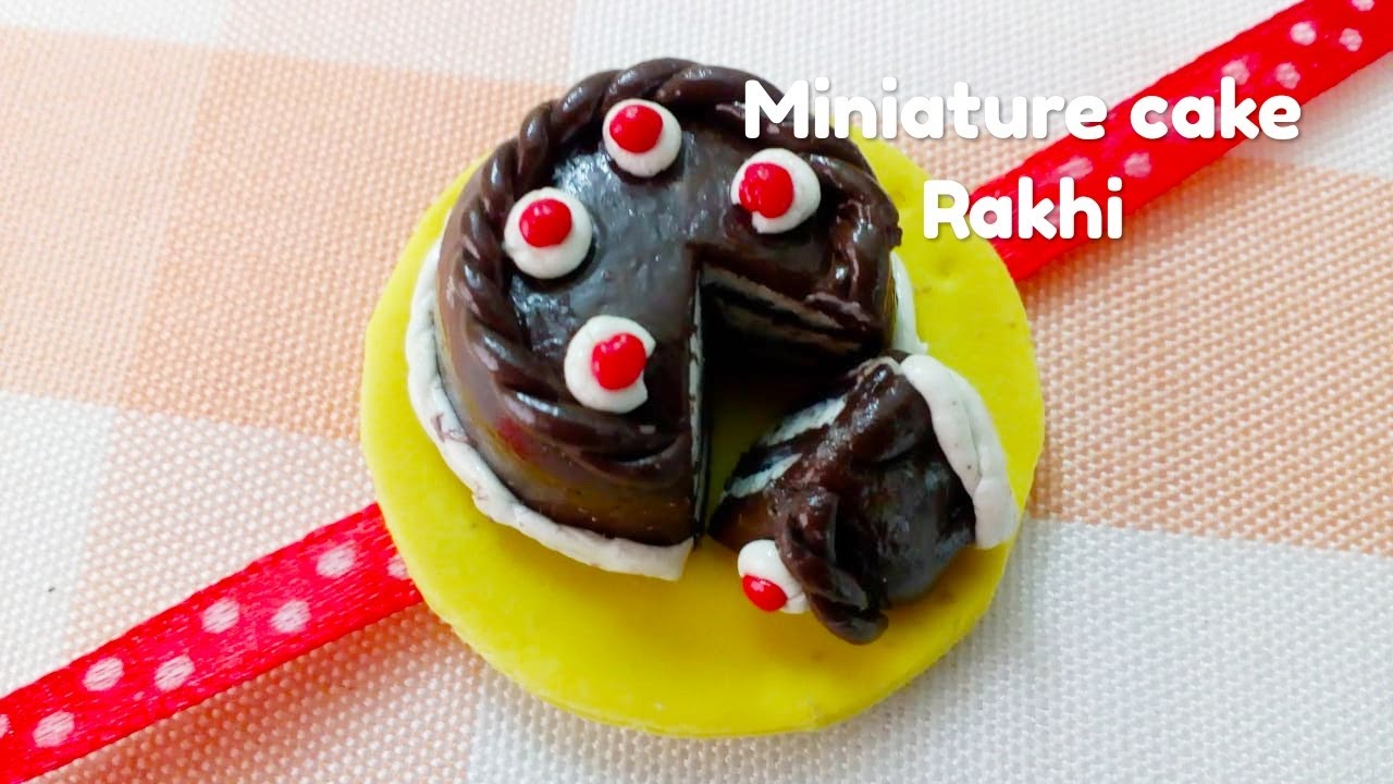 Miniature cake Rakhi |clay miniature food Rakhi |air dry clay miniature food fridge magnet | Part 4