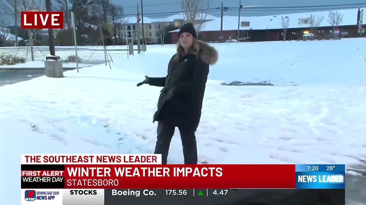 Snow blankets Statesboro, impacts roads across Bulloch Co.