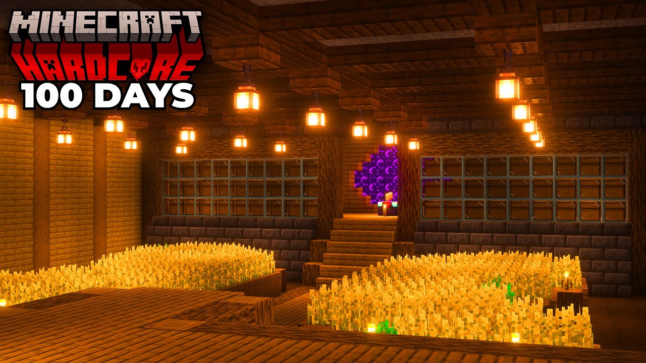 I Survived 100 Days Building a Cozy UNDERGROUND CAVE BASE in Minecraft Hardcore
