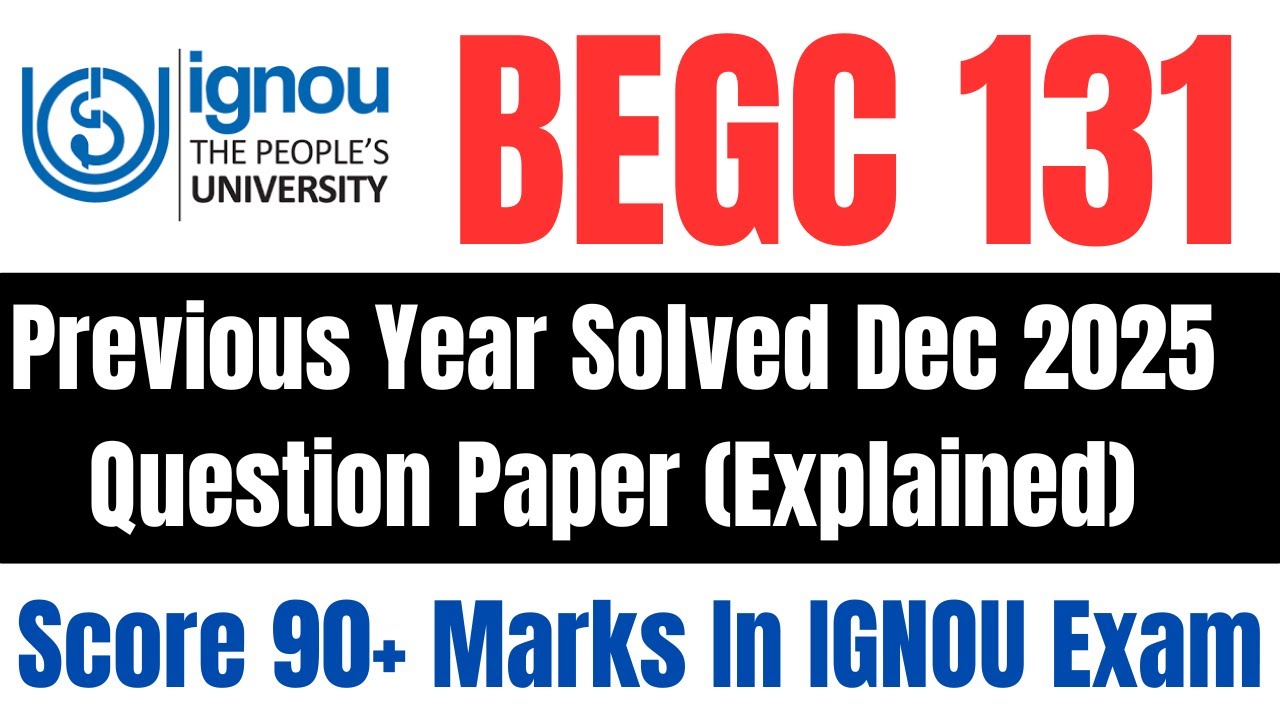 BEGC-131 Dec 2025 Solved PYQ 🔥 | Individual and Society | Previous Year Question Paper