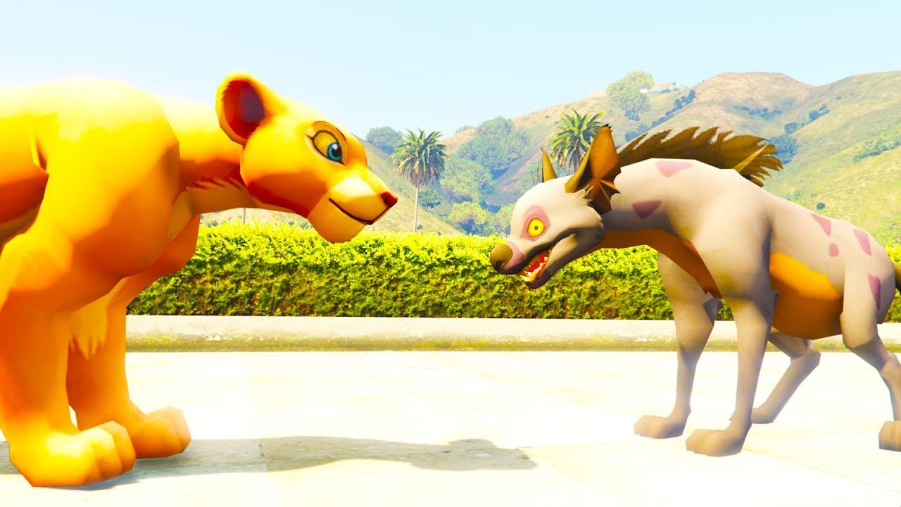 GTA 5 MOD ANIMALS - LIONESS GAMEPLAY