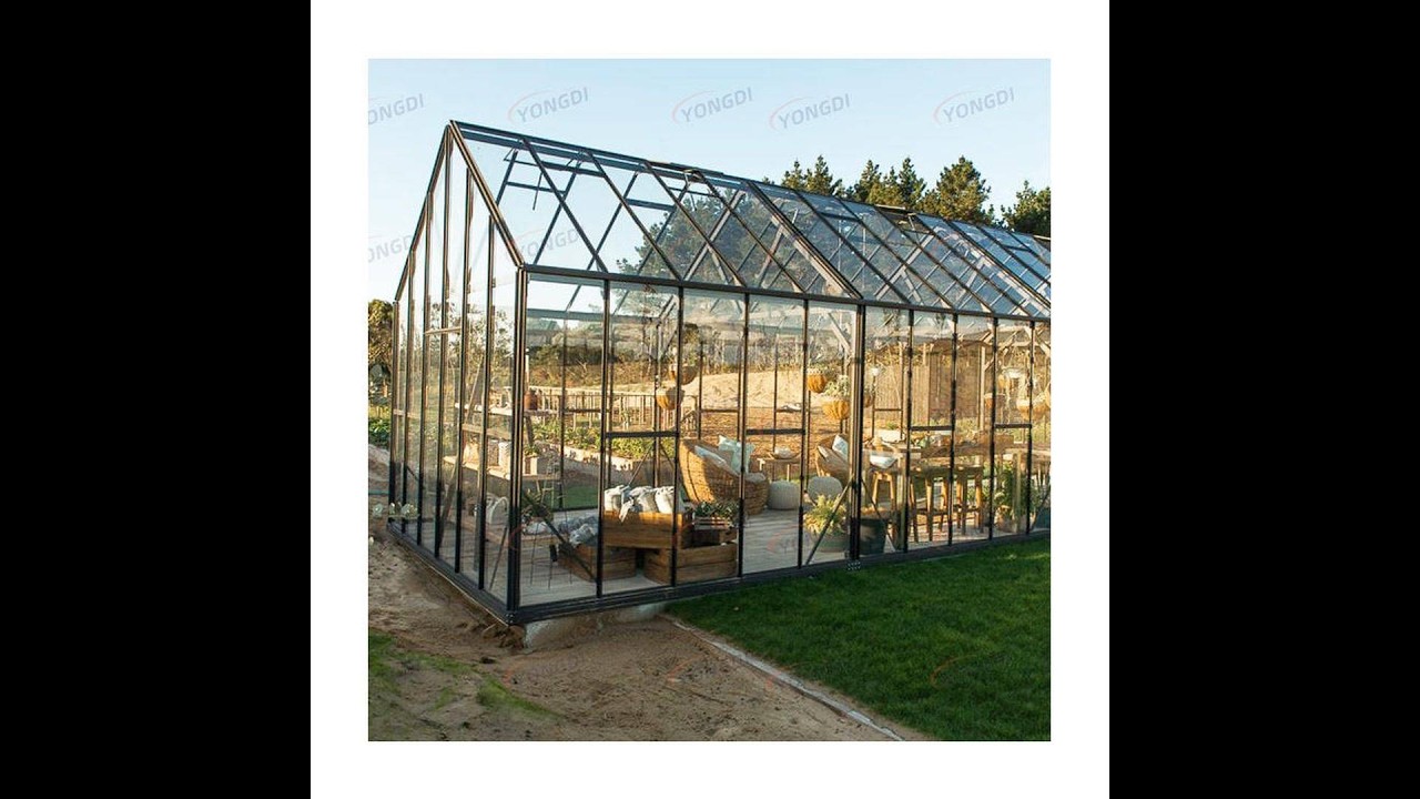 Freistehendes viktorianisches Gewächshaus 10x20 mit Schrägdach – Elegantes Conservatory für Garten &