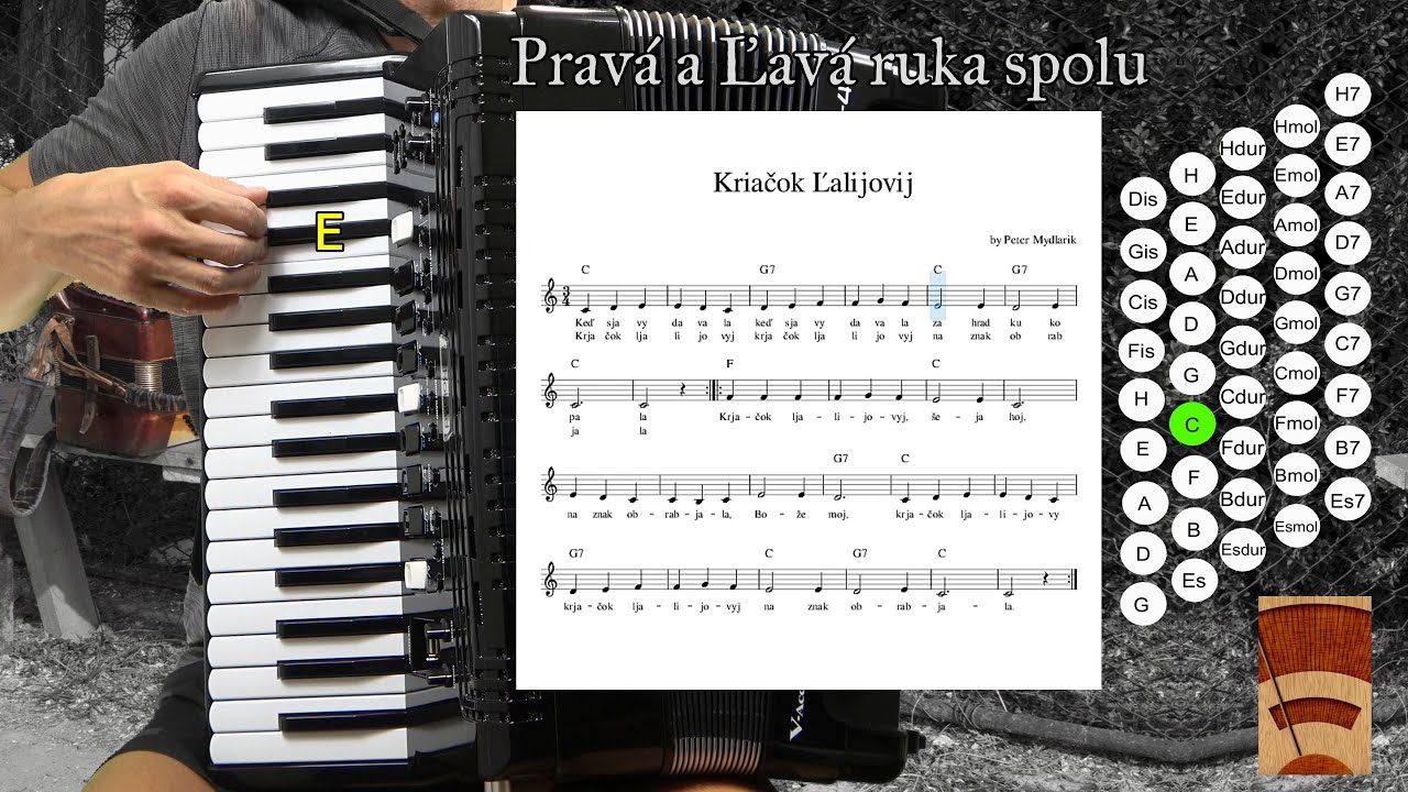 Kriačok Ľalijovij - Noty - Tutorial - Akordeon