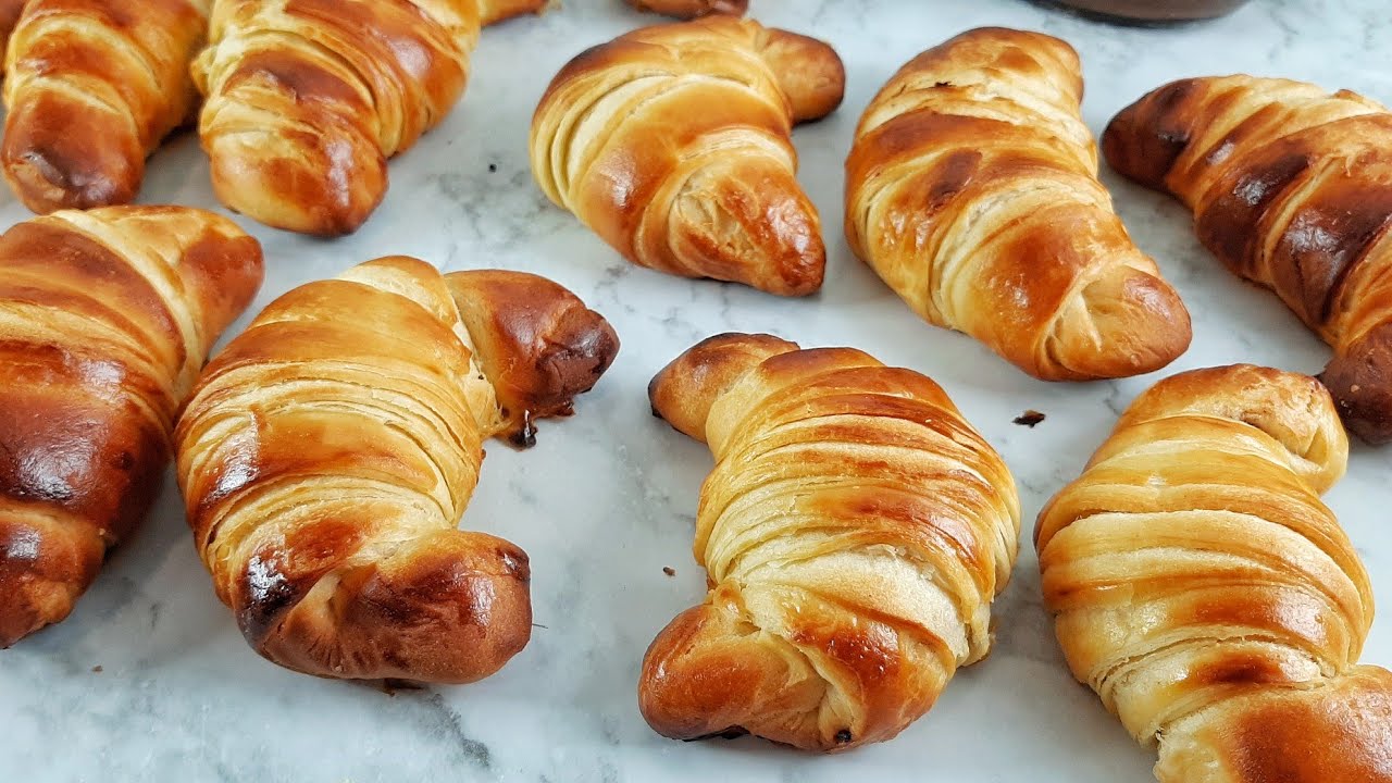 recette des croissants facile / كرواصون سهل بدون زبدة توريق