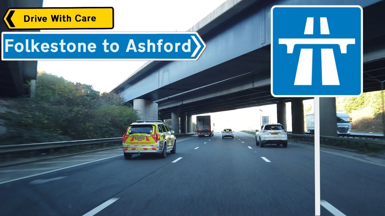 Driving Folkestone To Ashford - M20 Motorway