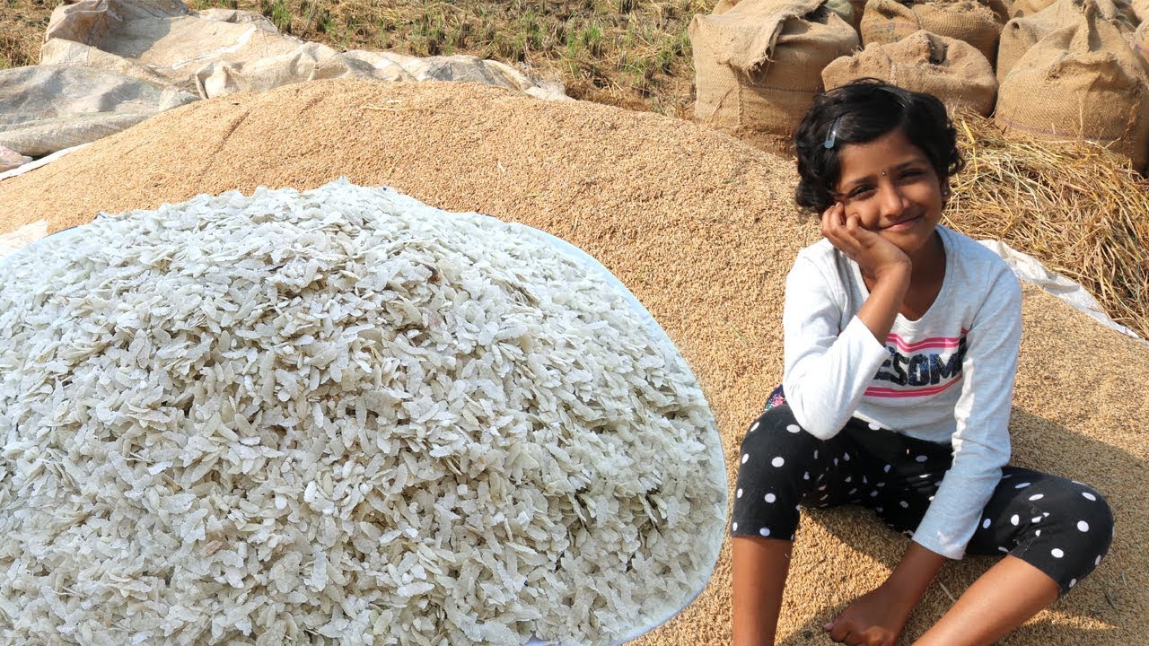 How To Make Flattened Rice | Atukulu | Village Made Poha | Amazing Food Zone