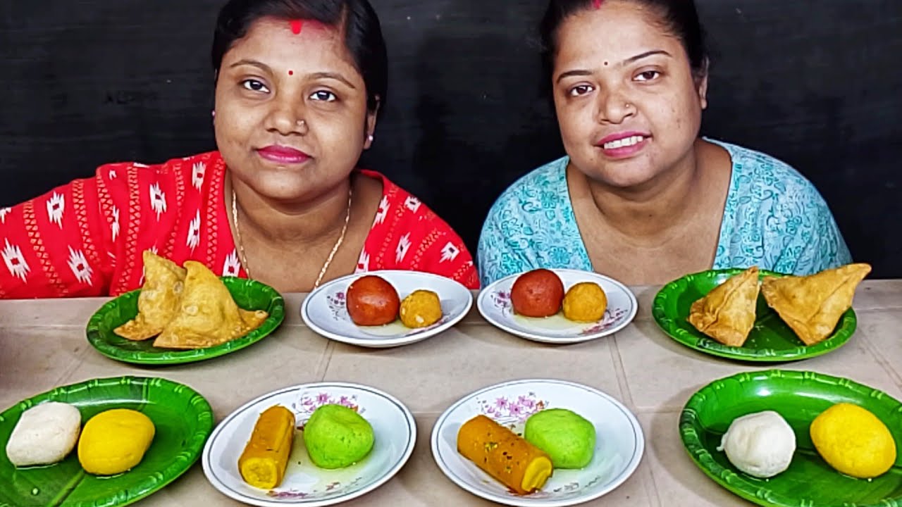 BENGALI SWEET CHALLENGE // RASGULLA PANTUA SAMOSA EATING CHALLENGE // food family & more