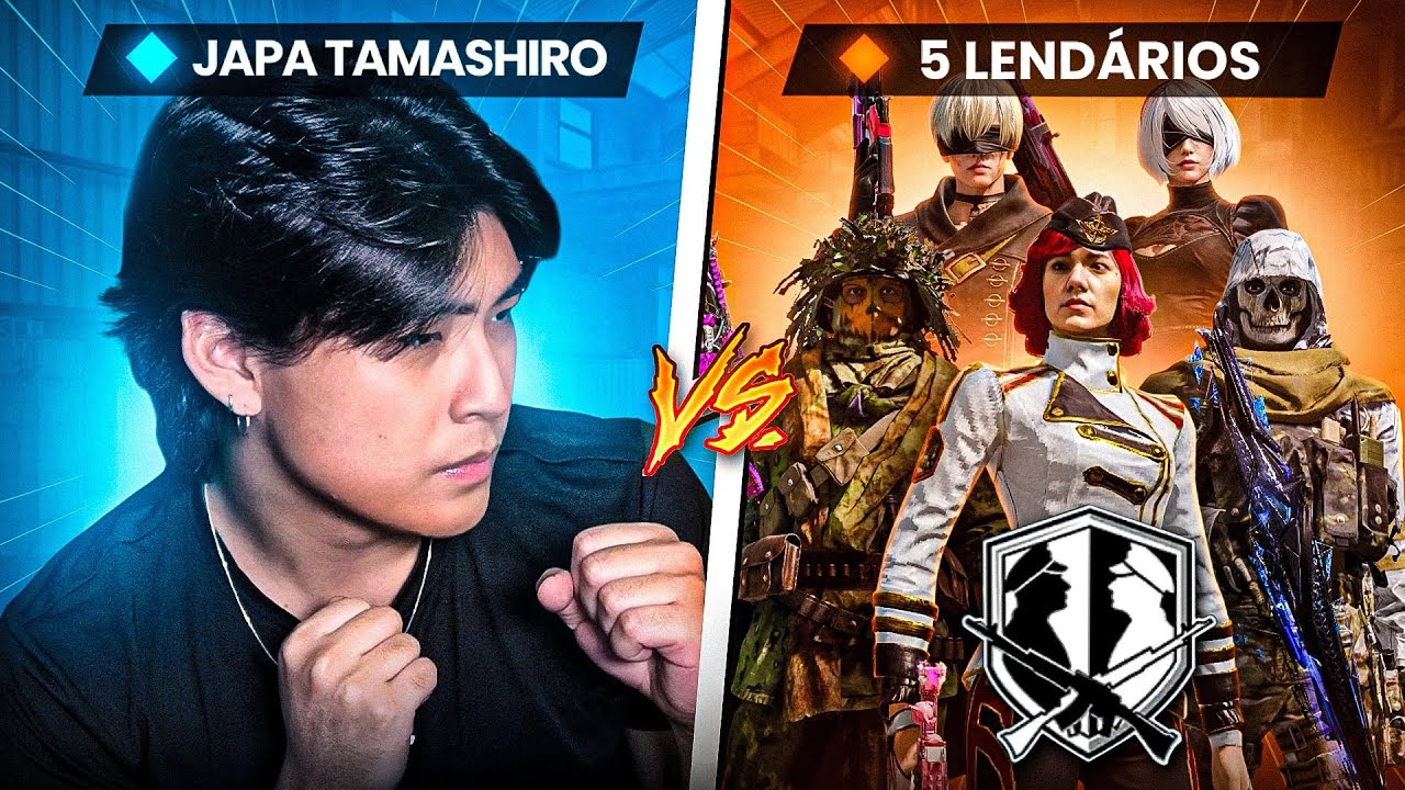 JAPA TAMASHIRO vs 5 LENDÁRIOS NO LINHA DE FRENTE DO COD MOBILE! (1vs5)