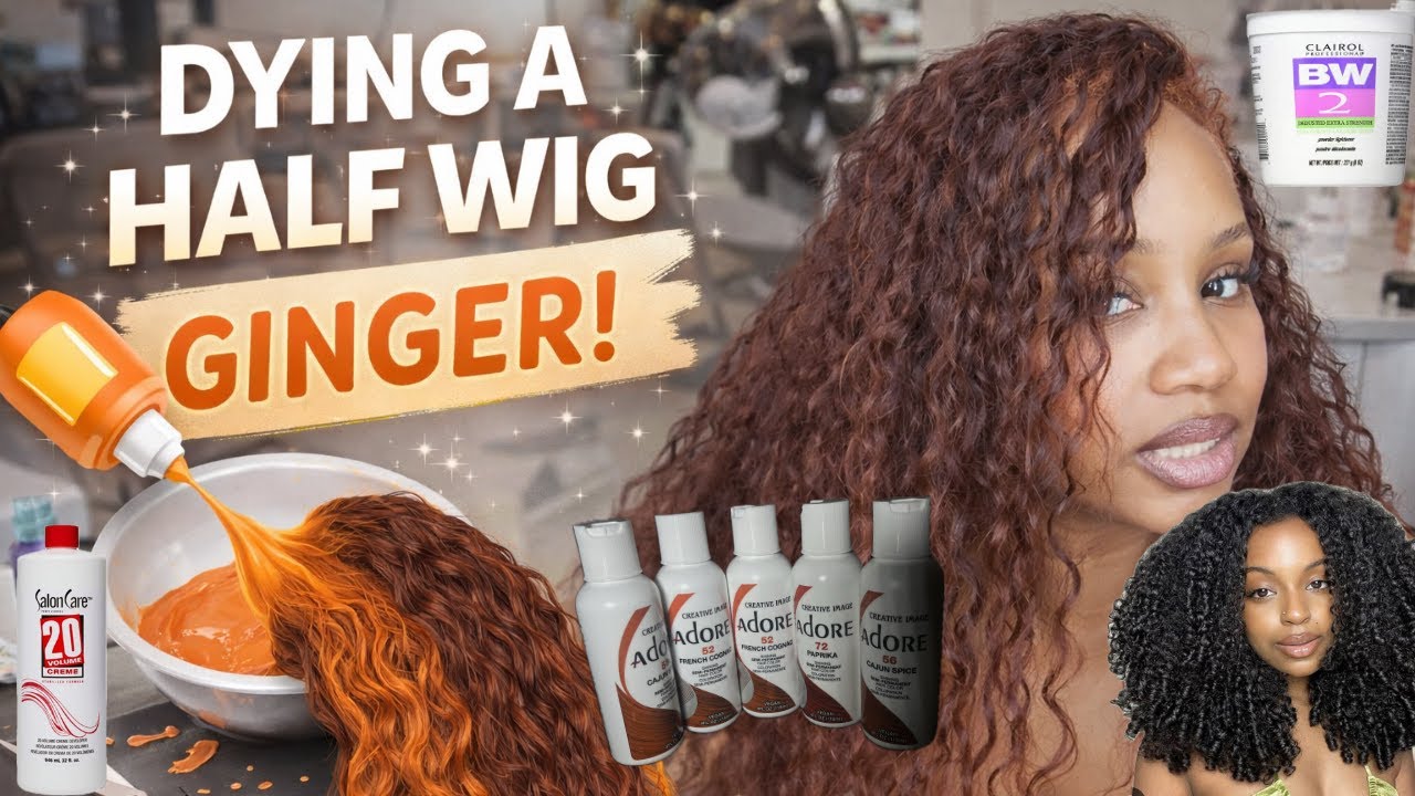 HOW TO BLEACH BATH | FROM BLACK TO BROWN HAIR AND THEN TO GINGER ON A HALF WIG MCKINLEE BROOKE