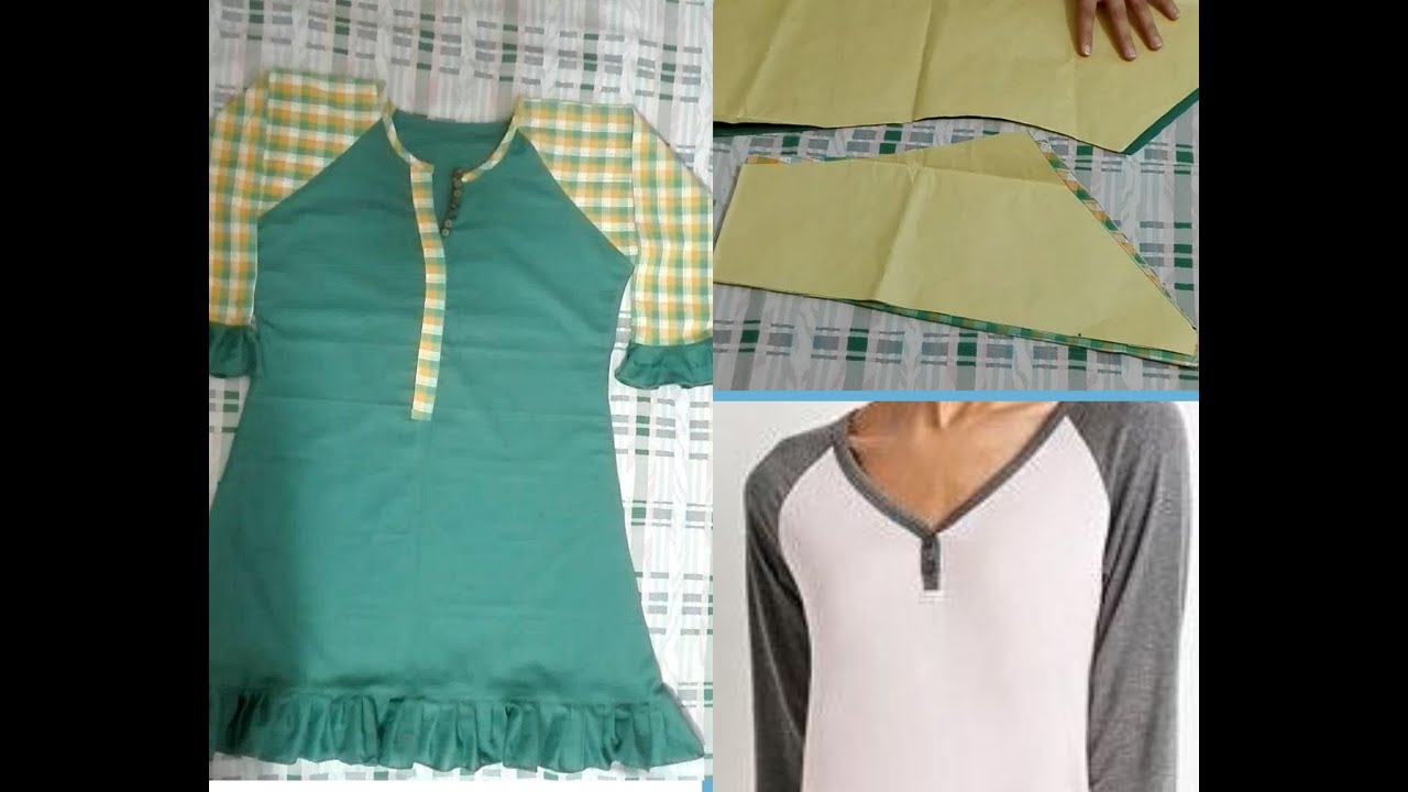 Designer raglan top, complete cutting and stitching, designer top with raglan sleeves