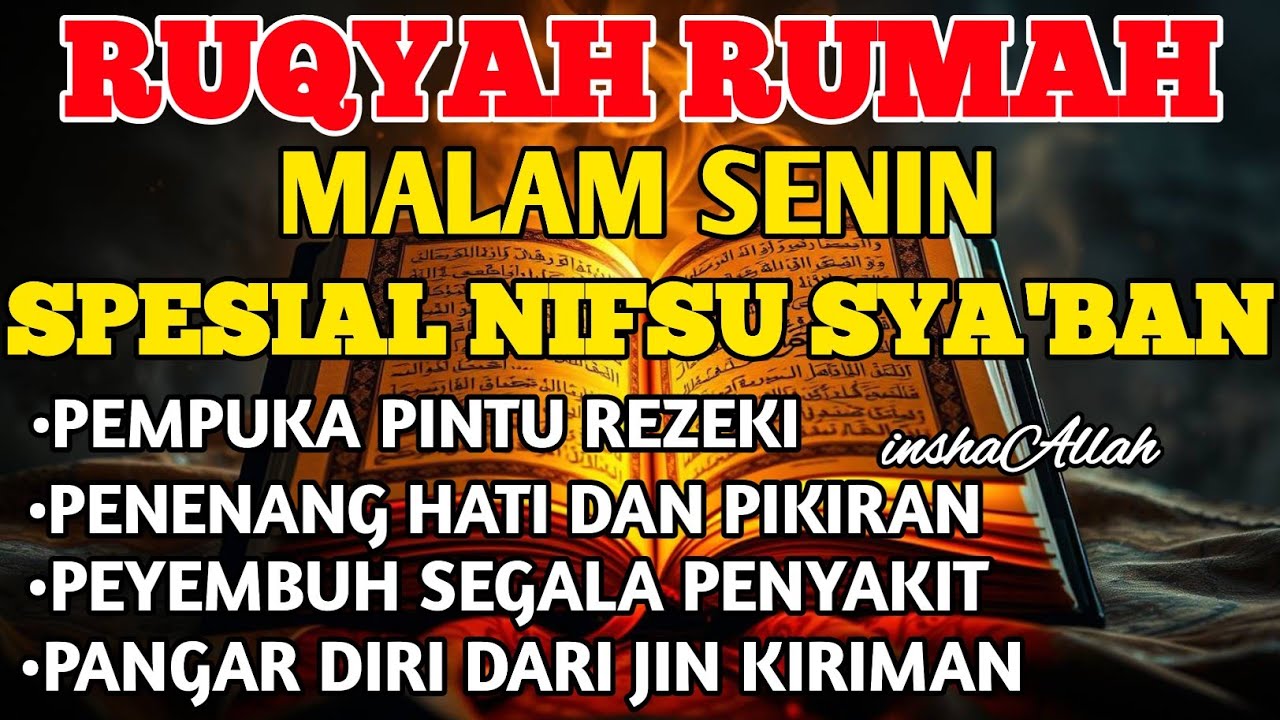RUQYAH MALAM SENIN BULAN NIFSU SYA'BAN USIR JIN & STAN DRI RUMAH DENGAN AYAT PENYEMBUH BY ALAA AQEL