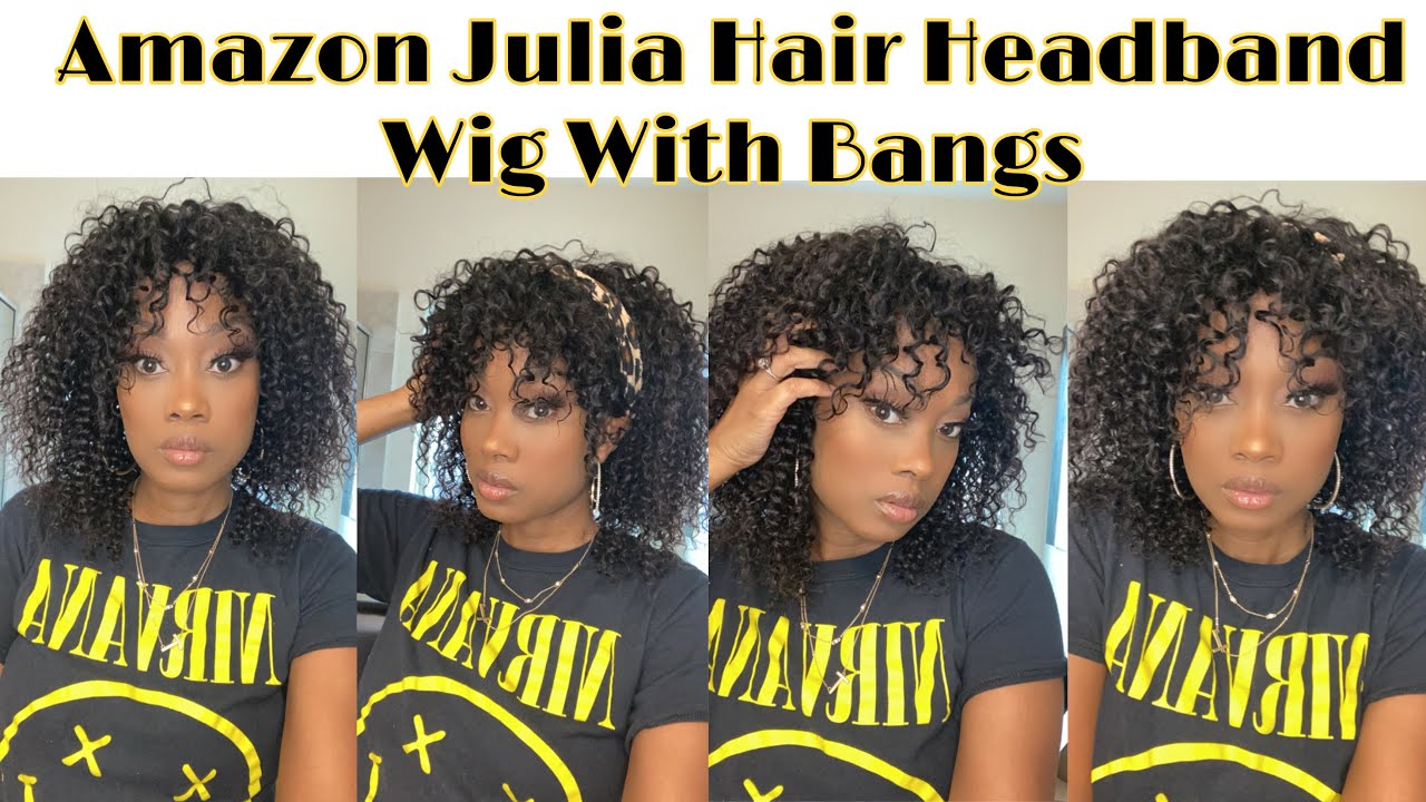 Amazon Headband Wig with Bangs !! | Julia Hair