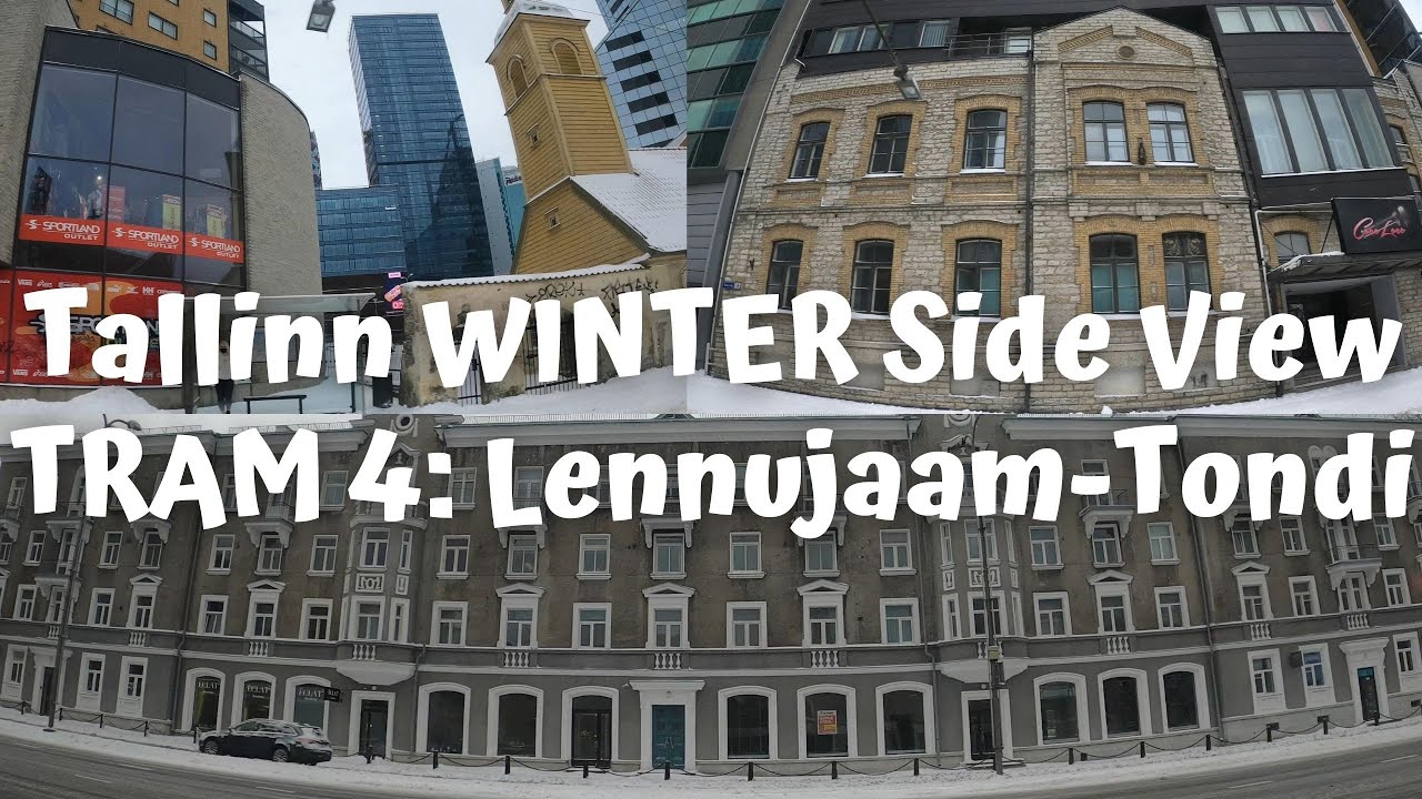 Estonia Tallinn Tram 4 Lennujaam - Tondi [4K60] Winter 2021