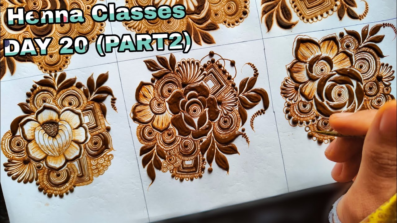 Tazaheen Henna Classes Day 20 (PART 2) ||Learn Detailed Henna with Tazaheen Henna Classes 2023