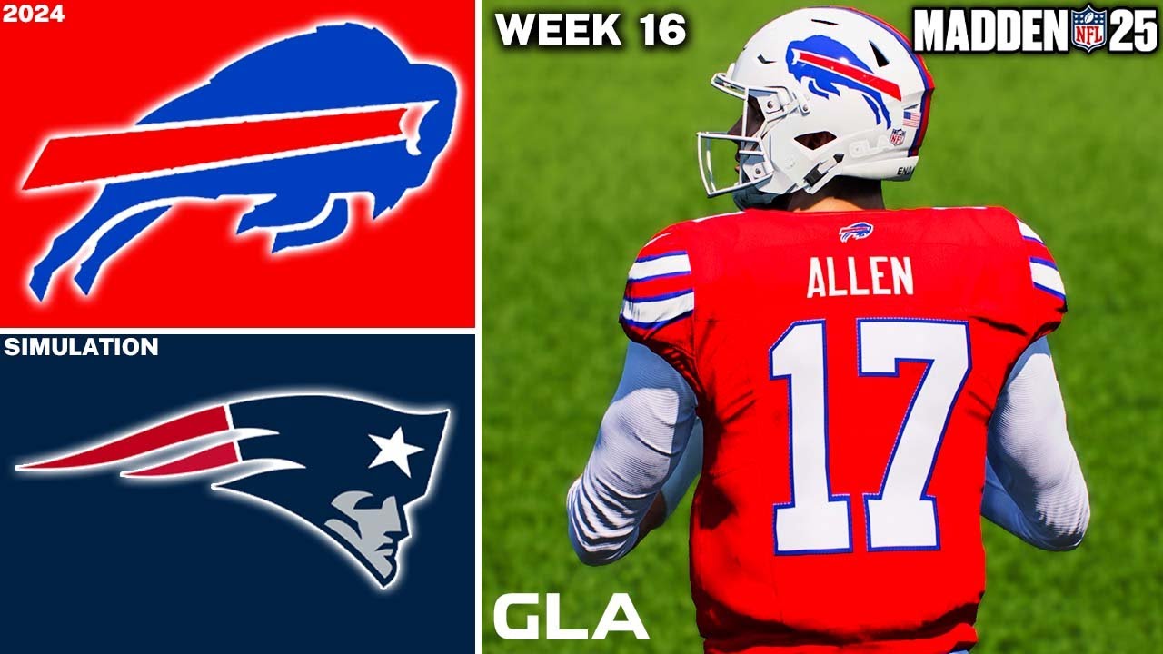 Bills vs. Patriots | Week 16 Simulation | Josh Allen Red Uniforms | Madden 25 Gameplay