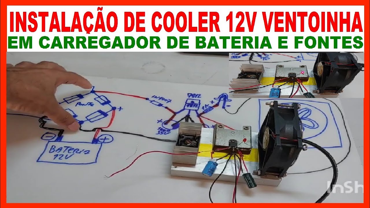 Como FAZER INSTALAÇÃO DE COOLER 12V VENTOINHA EM CARREGADOR DE BATERIA E FONTES DO JEITO CERTO FÁCIL