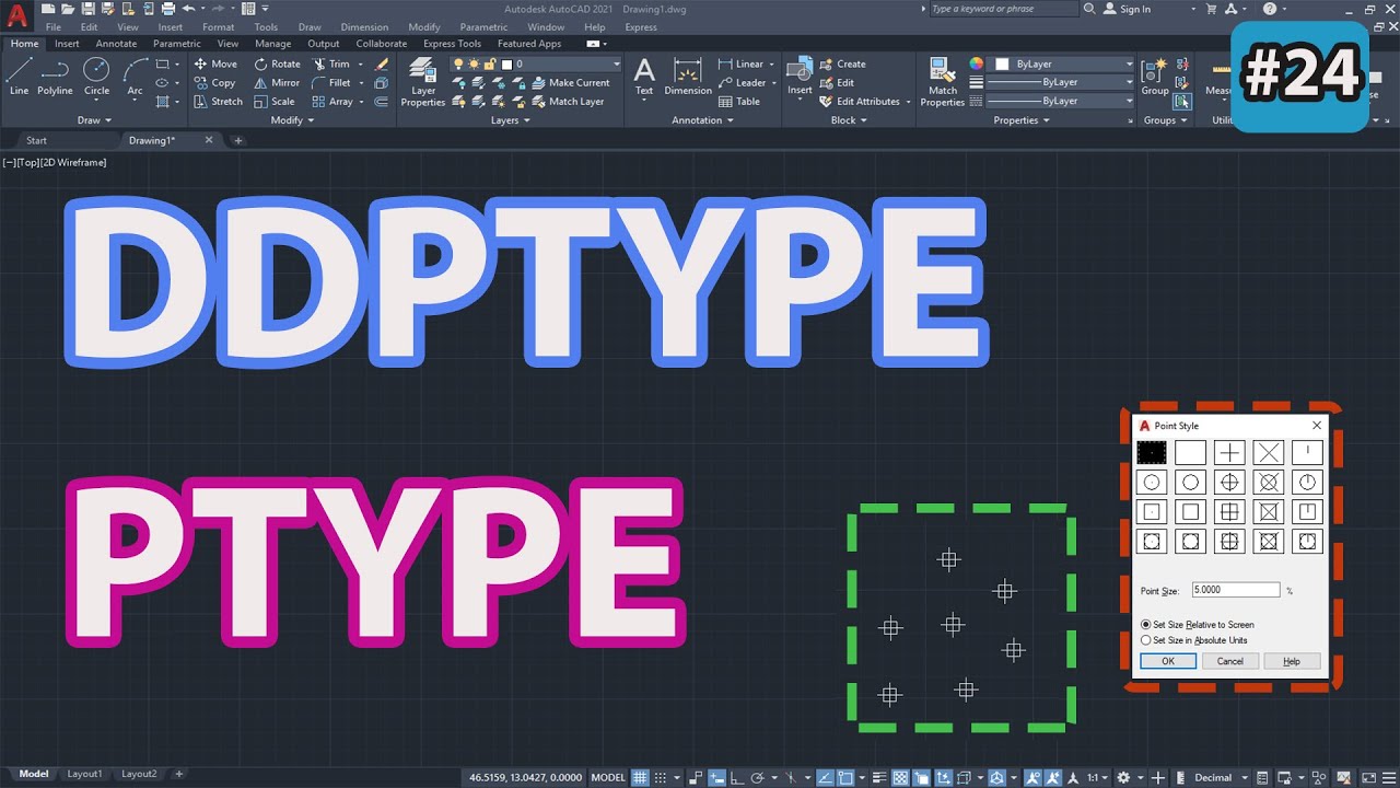 #24 How To Use DDPTYPE & PTYPE Command In Autocad | Beginner's Course | Cad Gizmo